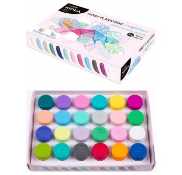 FARBY PLAKATOWE 24-KOL PASTELOWE KIDEA FPP24KKA