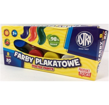 FARBY PLAKATOWE 8 KOL 20ML ASTRA