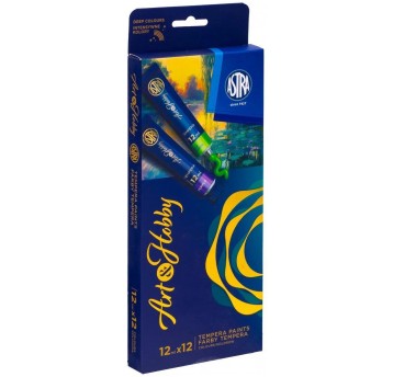 FARBY TEMPERY 12 KOLORÓW 12ML ASTRA