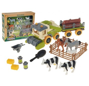 FARMA ZESTAW - POJAZDY DO SKRĘCANIA + ZWIERZĘTA