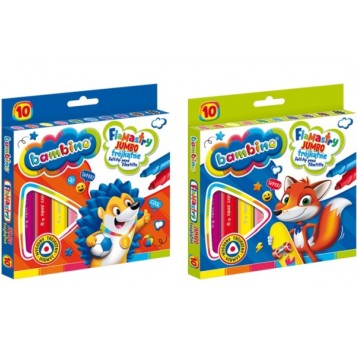 FLAMASTRY 10 KOL TRÓJKĄTNE JUMBO BAMBINO