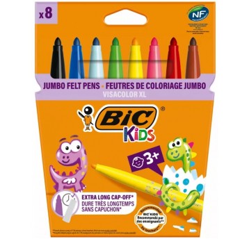 FLAMASTRY 8 KOLORÓW VISA ECO XL BIC
