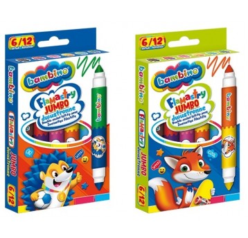 FLAMASTRY DWUSTRONNE JUMBO 6=12 KOL BAMBINO