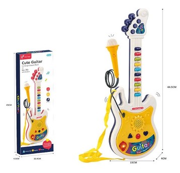 GITARA Z MIKROFONEM ŚWIATŁO I DŹWIĘK