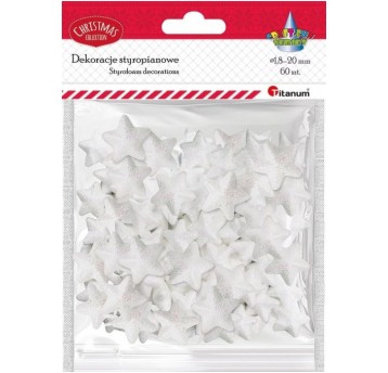 GWIAZDKI STYROPIANOWE BIAŁE 60 SZT.