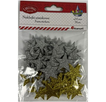 GWIAZDY SAMOPRZYLEPNE PIANKOWE ZŁOTE SREBRNE