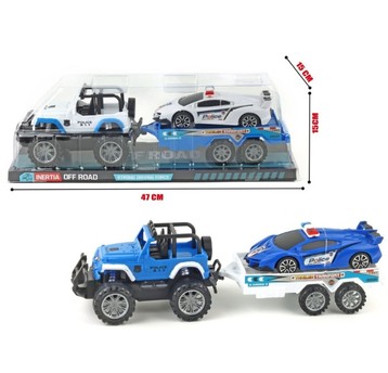 JEEP POLICJA Z PRZYCZEPĄ 45CM