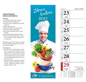 KALENDARZ 2027 ZDROWA KUCHNIA WĄSKI