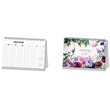 KALENDARZ BIURKOWY TYGODNIOWY KWIATY