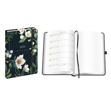 KALENDARZ KSIĄŻKOWY A5 192K MAT+UV FIORI KWIATY