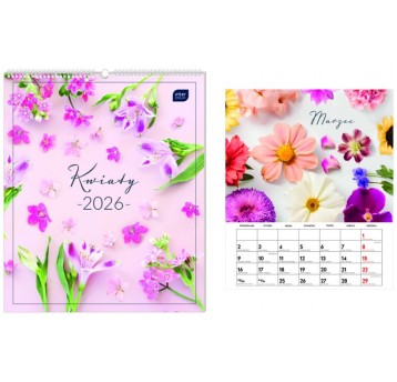 KALENDARZ ŚCIENNY 33,5X40CM KWIATY