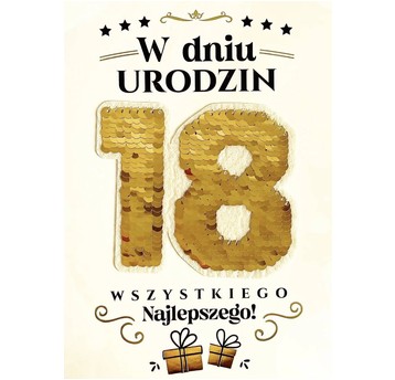 KARNET CE-01 W DNIU 18 URODZIN CEKINY ARMIN STYLE