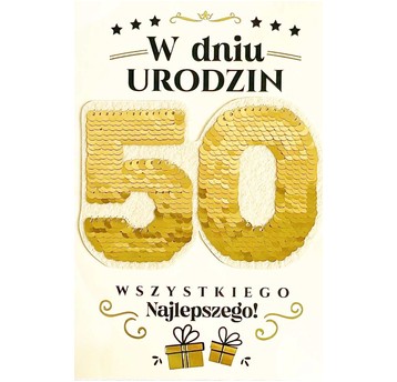 KARNET CE-04 W DNIU 50 URODZIN CEKINY ARMIN STYLE
