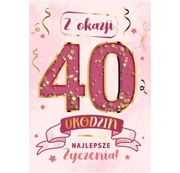KARNET KF13 W DNIU 40 URODZIN KONFETTI ARMIN STYLE