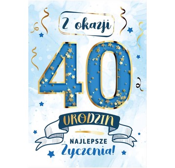 KARNET KF14 W DNIU 40 URODZIN KONFETTI ARMIN STYLE
