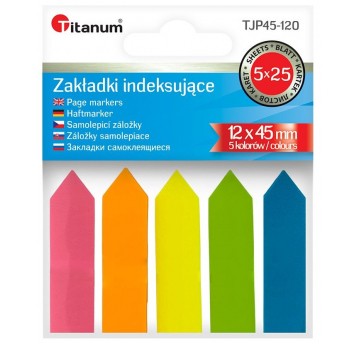 KARTECZKI INDEKSUJĄCE SAMOPRZYLEPNE STRZAŁKI 5 KOL