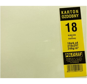 KARTON OZDOBNY A4 18 KRATECZKA KREMOWY