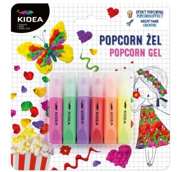 KIDEA POPCORN ŻEL 6 KOLORÓW