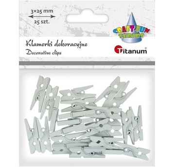 KLAMERKI DREWNIANE 25x8 MM BIAŁE