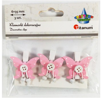 KLAMERKI DREWNIANE MOTYLE