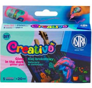 KLEJ BROKATOWY5 KOL 20 ML ŚWIECĄCY W CIEMNOŚCI