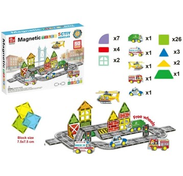 KLOCKI MAGNETYCZNE MIASTO (50 EL.)