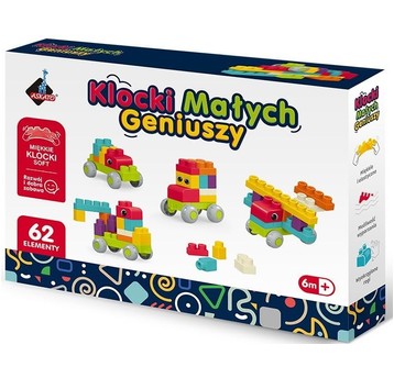 KLOCKI MAŁYCH GENIUSZY SOFT MIĘKKIE 62 EL - ASKATO