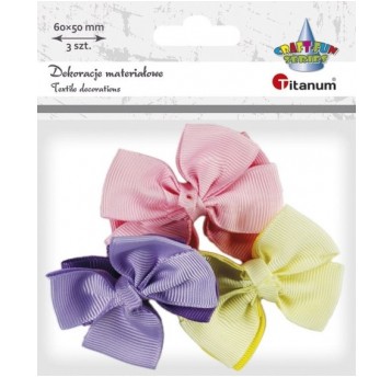 KOKARDY MATERIAŁOWE 3 SZT.