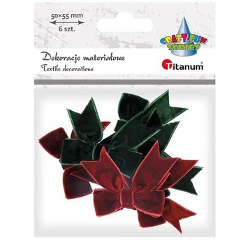 KOKARDY VELVET 5X5,5CM 6 szt TITANUM