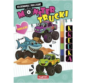 KOLOROWANKA Z KREDKĄ MONSTER TRUCKI MARTEL