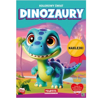 KOLOROWANKA Z NAKLEJKAMI DINOZAURY MARTEL