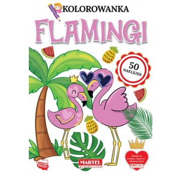 KOLOROWANKA Z NAKLEJKAMI FLAMINGI MARTEL