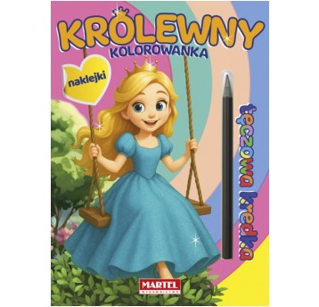 KOLOROWANKA Z NAKLEJKAMI KREDKA KRÓLEWNY MARTEL