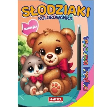 KOLOROWANKA Z NAKLEJKAMI KREDKA SŁODZIAKI MARTEL