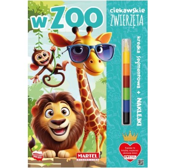 KOLOROWANKA Z NAKLEJKAMI KREDKA W ZOO MARTEL