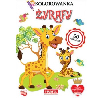 KOLOROWANKA Z NAKLEJKAMI ŻYRAFY MARTEL