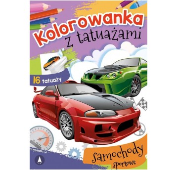 KOLOROWANKA Z TATUAŻAMI SAMOCHODY SPORTOWE