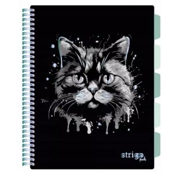 KOŁOZESZYT A4 200 K STRIGO PADS ANIMALS CZARNY KOT