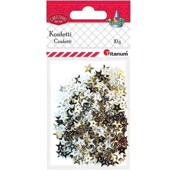 KONFETTI GWIAZDKI 10G ZŁOTE I SREBRNE