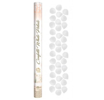 KONFETTI PNEUMATYCZNE 60 CM PŁATKI RÓŻ BIAŁE