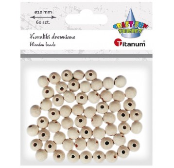 KORALIKI DREWNIANE 10 MM NATURALNE