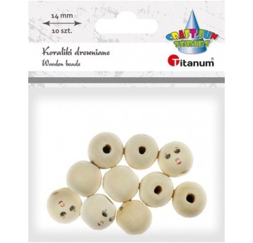 KORALIKI DREWNIANE 14MM 10 SZT. BUŹKI