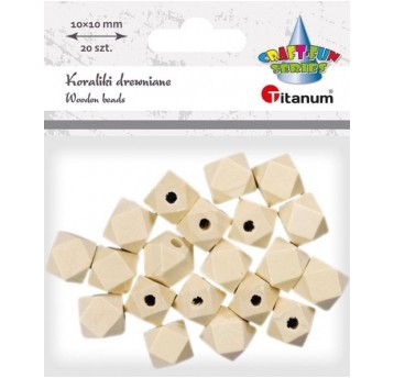 KORALIKI DREWNIANE ŚCIĘTE 10MM 20SZT.
