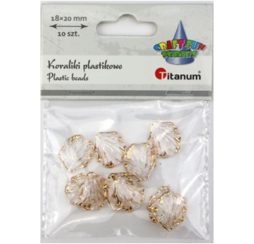 KORALIKI LISTKI PRZEZROCZYSTE ZŁOCONE 10 SZT.