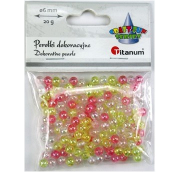 KORALIKI PEREŁKI DEKORAC. OPALIZUJĄCE MIX 8MM 20G