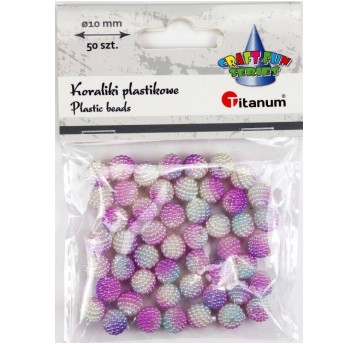 KORALIKI TONACJA FIOLETOWA 10MM 50 SZT.