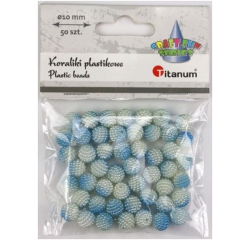 KORALIKI TONACJA NIEBIESKA 10MM 50 SZT.