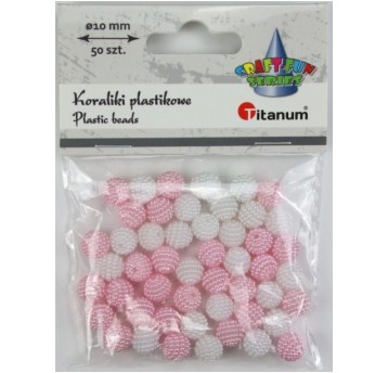 KORALIKI TONACJA RÓŻOWA 10MM 50 SZT.