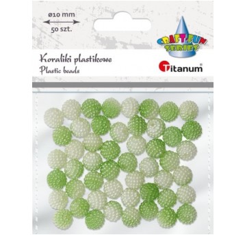 KORALIKI TONACJA ZIELONA 10MM 50 SZT.