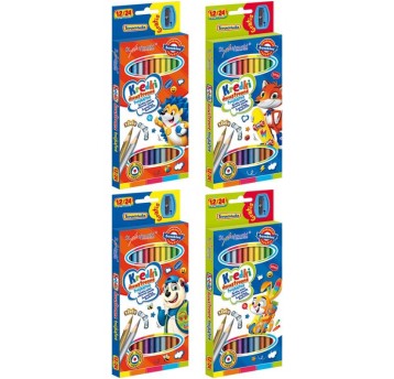 KREDKI OŁÓWKOWE 12=24 DWUSTRONNE BAMBINO